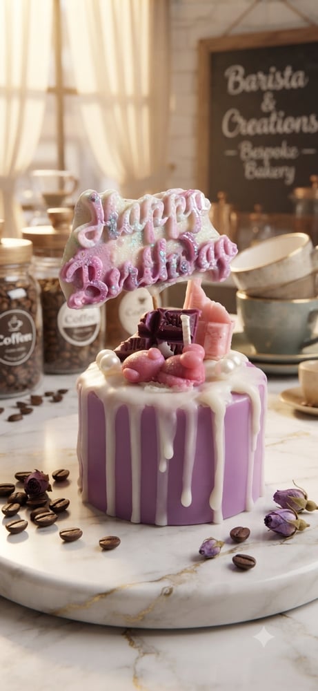 Purple velvet birthday cake