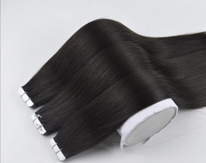 اكستنشن تيب 24 انش (20حبه مفرده 10 حبات زوجية ) أسود  Hair tape extension 24 inch 10pieces