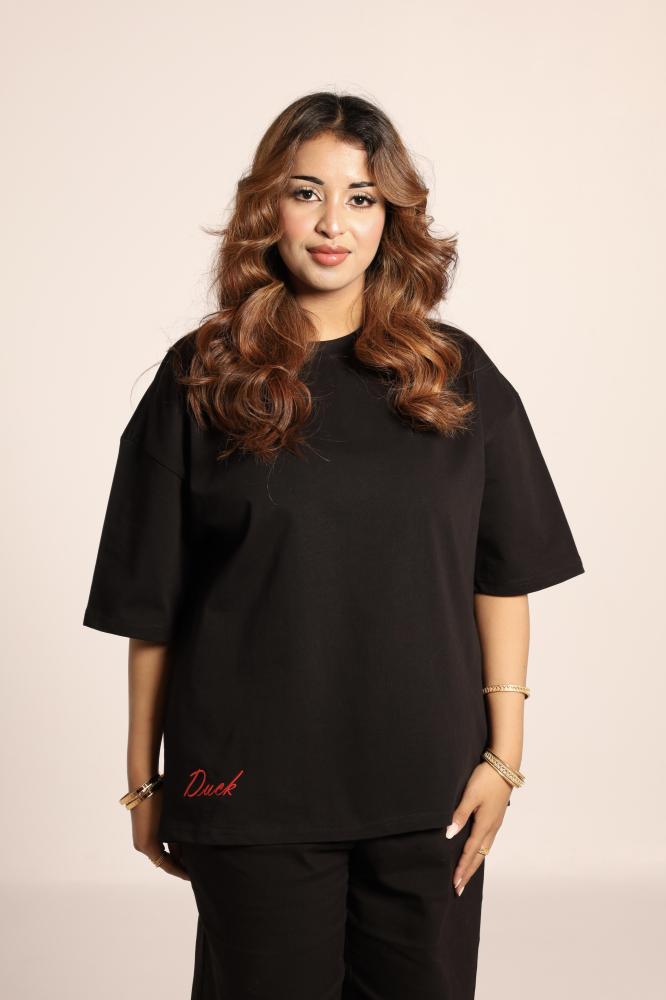 T-shirt -Black red