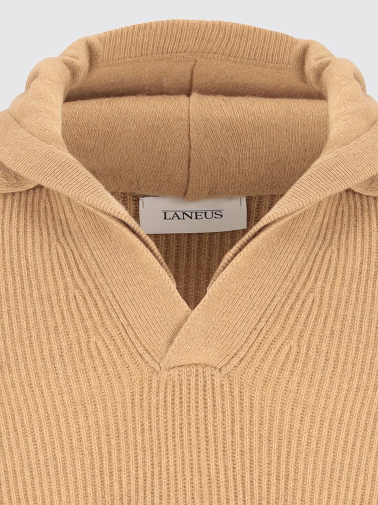 KNTTED HOODIE OVER-134-CAMEL