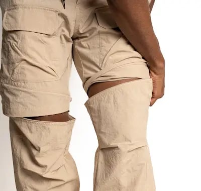 Gale Baggy Convertible Pants-KHAKI