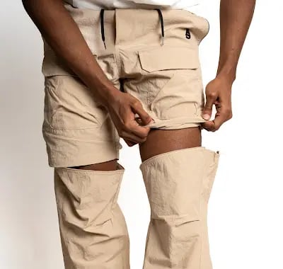 Gale Baggy Convertible Pants-KHAKI