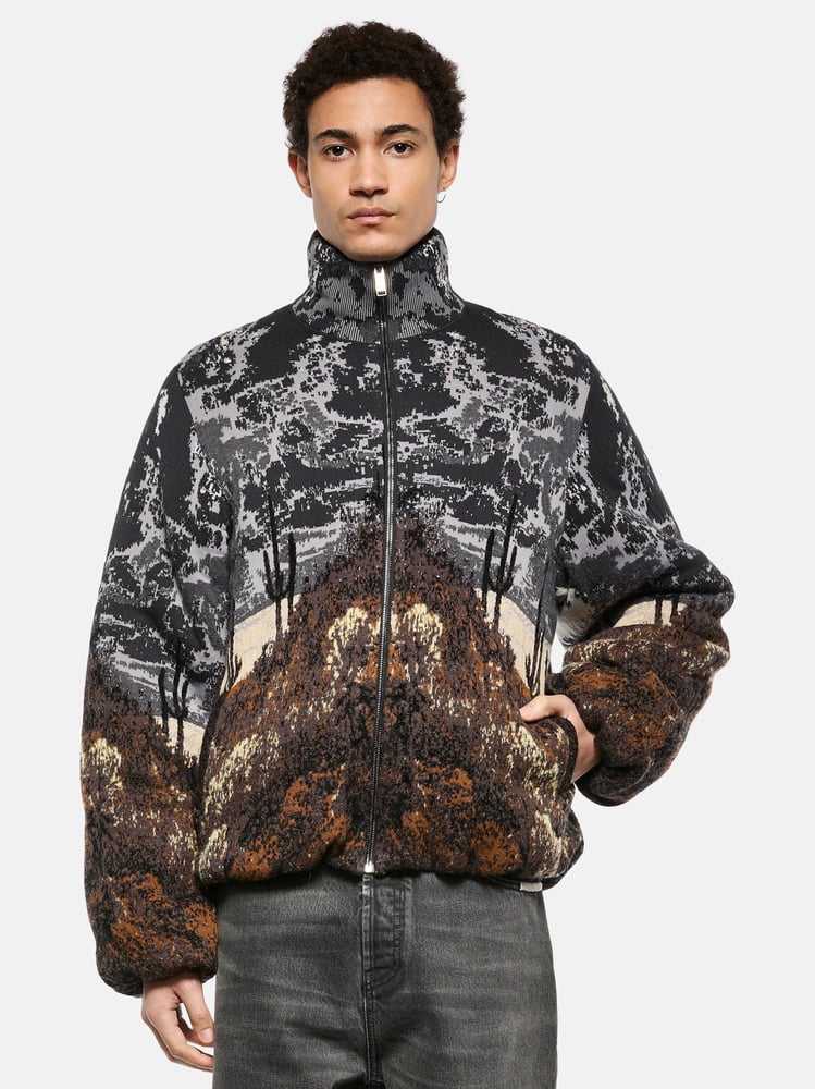 KNITTED BOMBER-160-CHOCOLATE