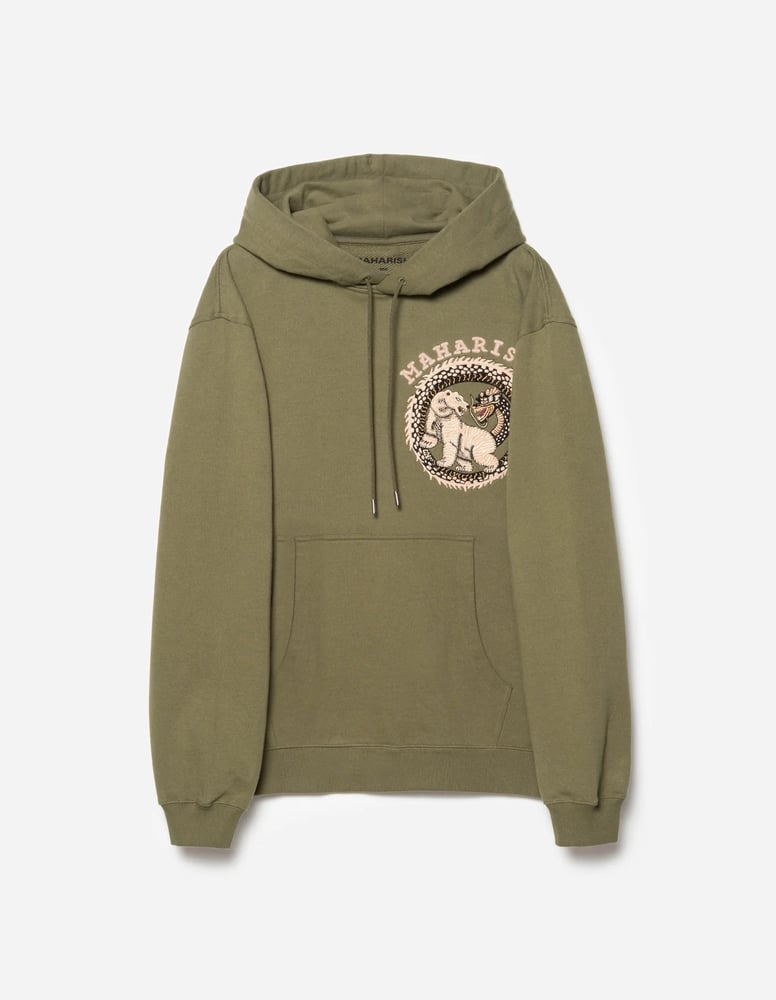7088Bering Strait Map Hooded Sweat-OLIVE