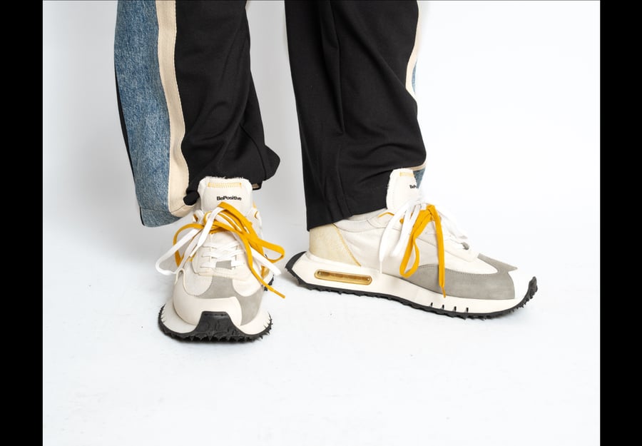 S5RACE01/LEATHER-RUNNING-WHITE/YELLOW