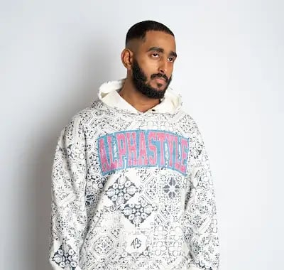 Kankakee printed Hoodie-WHEAT