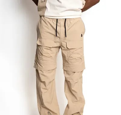 Gale Baggy Convertible Pants-KHAKI