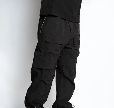 Gale Baggy Convertible Pants-BLACK