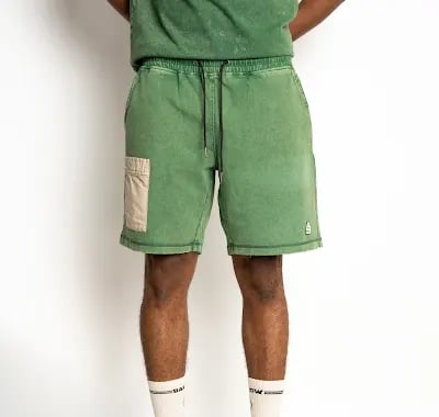 Heller Distress Washed Knit Shorts-GREEN