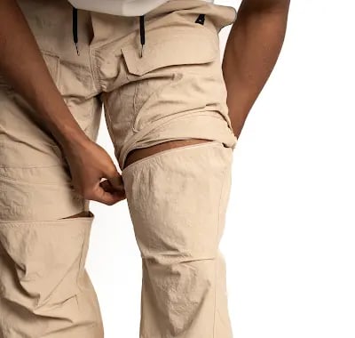Gale Baggy Convertible Pants-KHAKI
