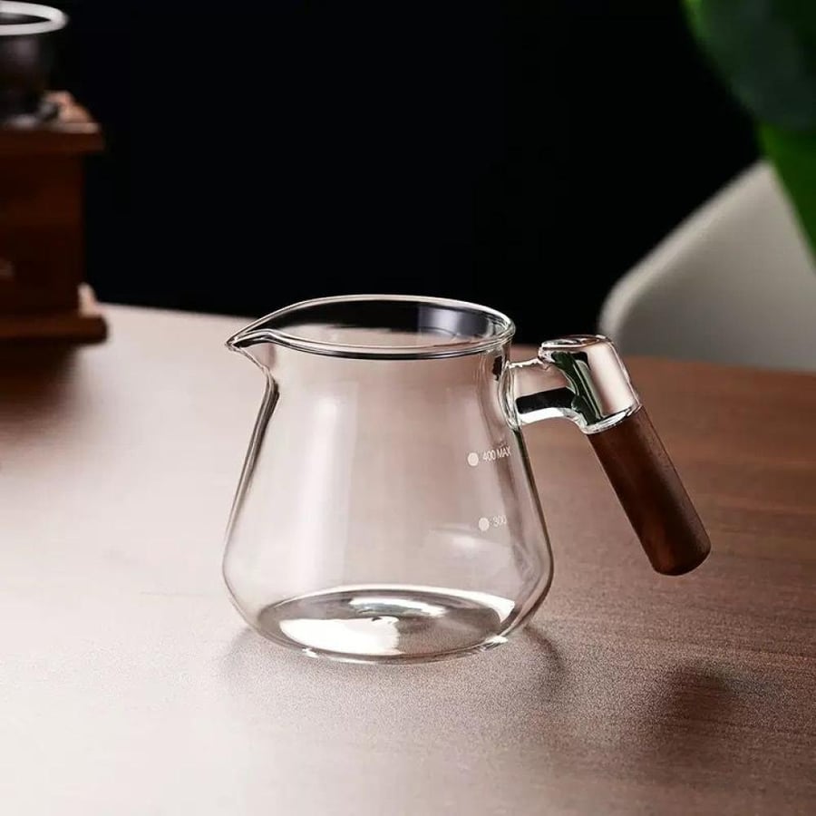 سيرفر زجاجي بمقبض خشبي -400ml
