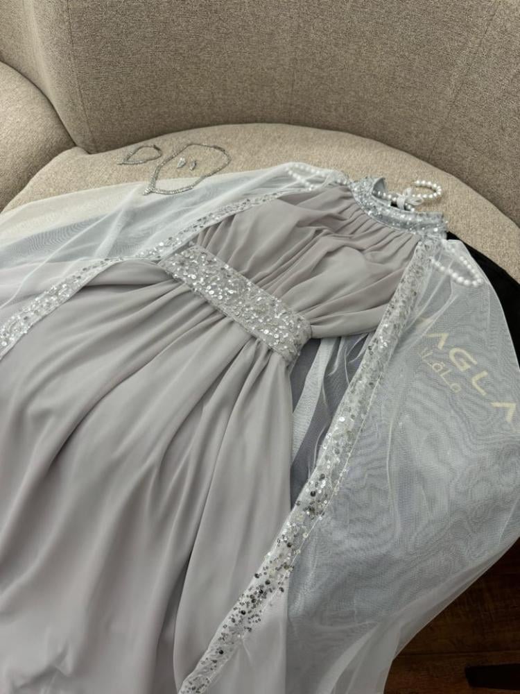 فستان حمل تل ناعم مزين بالترتر اللامع 040