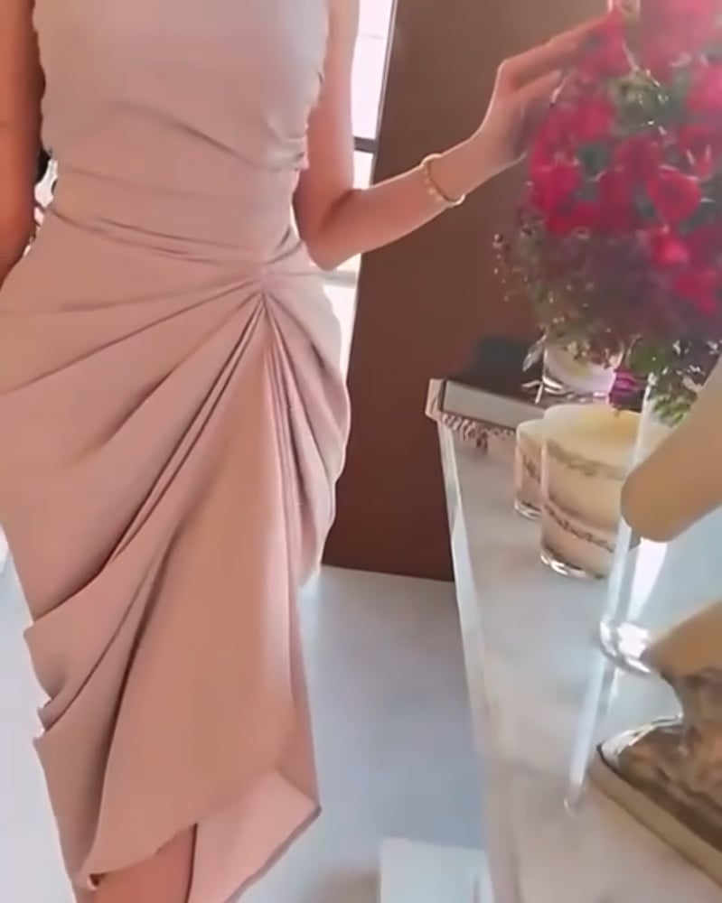 فستان ناعم بورده مع زم بيج 065