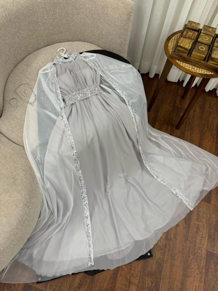 فستان حمل تل ناعم مزين بالترتر اللامع 040