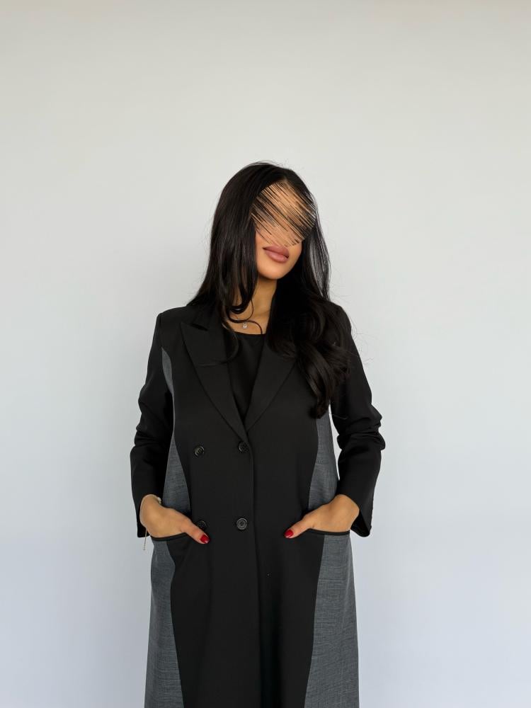 عباية بليزر اسود كتان كوري