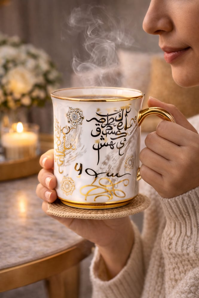 كوب قهوة ملكي بتصميم فاخر صناعة تركية بعدة الوان ونقشات