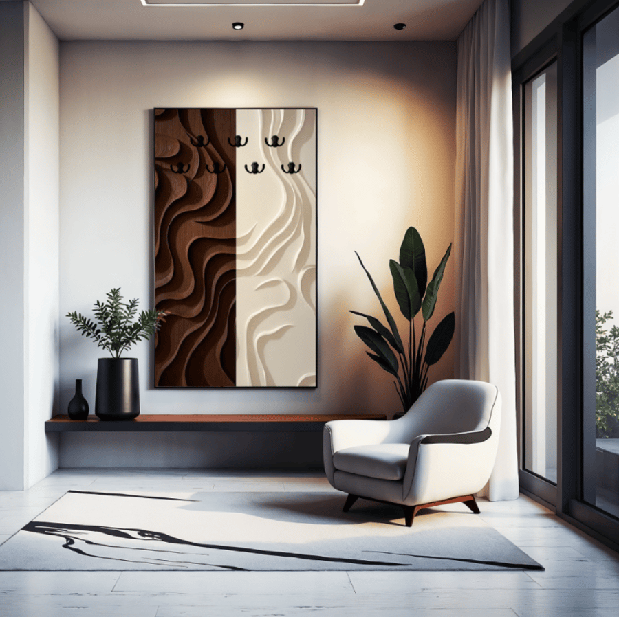 لوحة عبايات بتصميم تموجات تجريدية الضوء والظل C6187