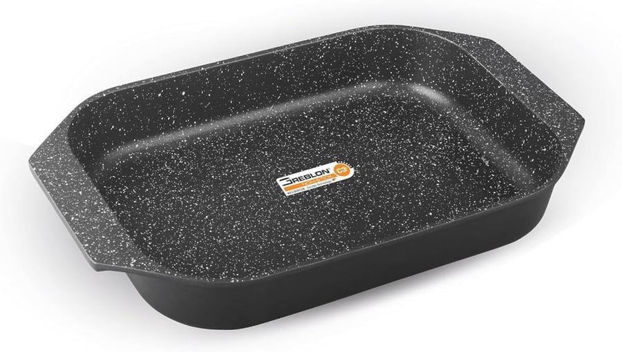 Mueller Kitchen Rectangular Oven Tray, 4.4 L, 35 cm, Made of Cast Aluminum (German Non-Stick Marble Granite Coating Technology), PFOA Free - MK-3026