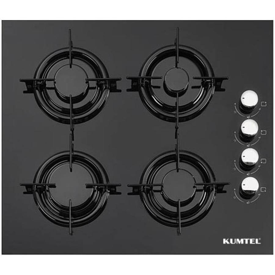 Cometel Built-in Hob 60cm 4 Burners Gas Hob Black Glass Rustic - LX-40TAHDF