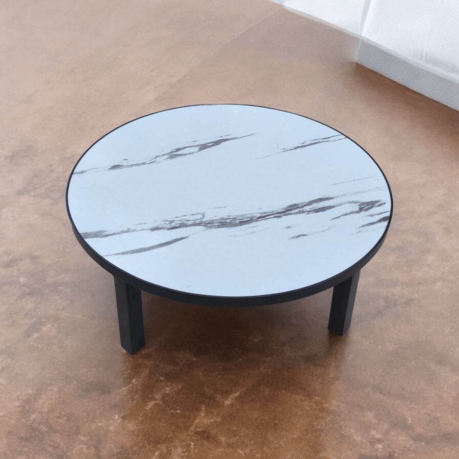 Wooden serving table foldable white marble