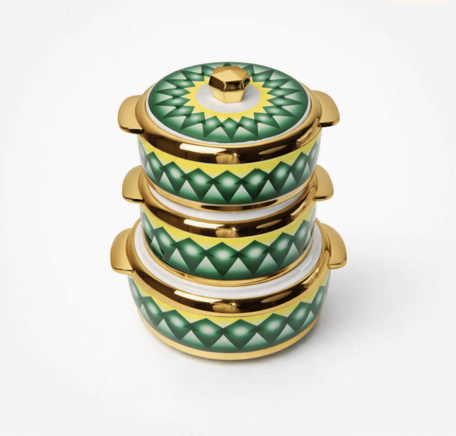 Green plastic food container set