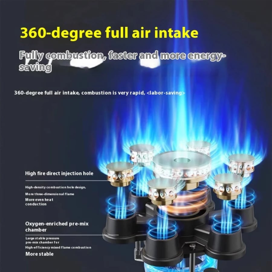 Travel stove with 7 burners