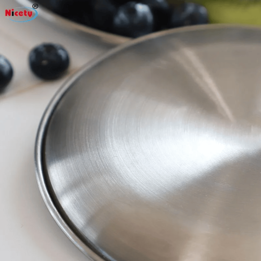 Round stainless steel serving trays from Mas cookware