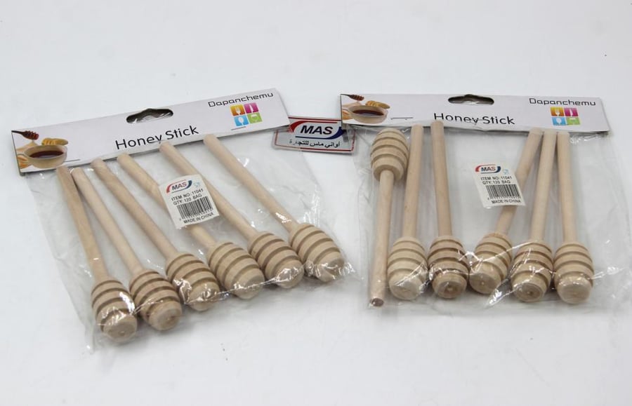 Honey stick, wooden stick from Maas utensils, I return honey, wrapped wooden honey