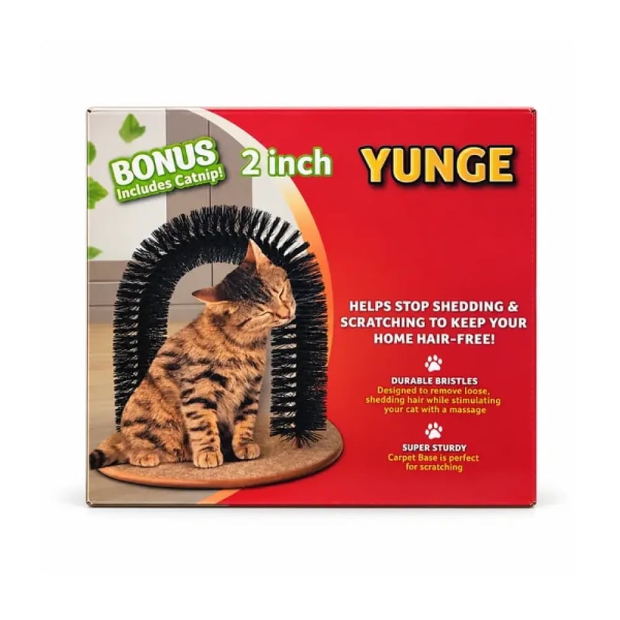 يونج فرشاة تدليك ذاتية للقطط بقوس وقاعدة خدش Young Self-Grooming Cat Arch with Scratching Base