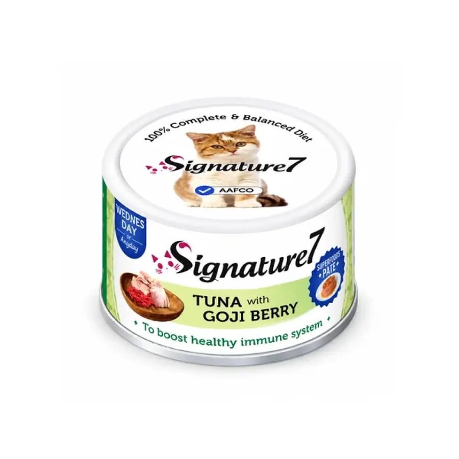 سيجنتشر 7 طعام رطب للقطط بالتونة وتوت الغوجي Signature 7 Wet Cat Food with Tuna and Goji Berries