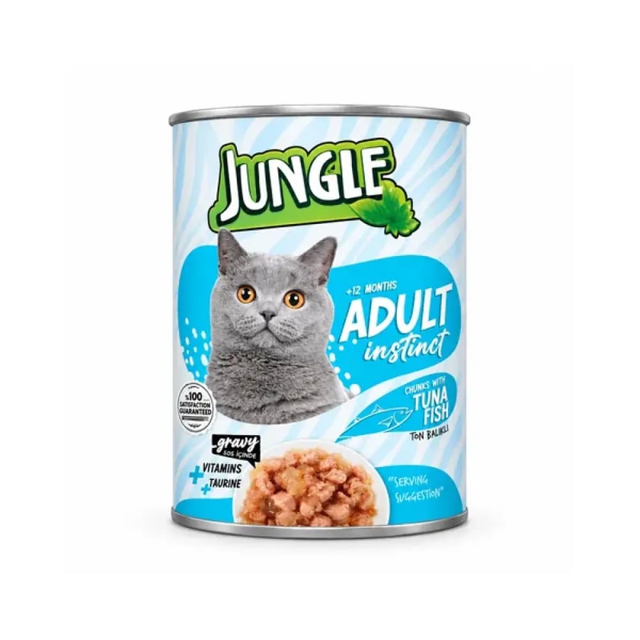 جنغل طعام رطب للقطط البالغة بالتونة – 415 جم Jungle Wet Cat Food for Adult Cats – Tuna – 415g