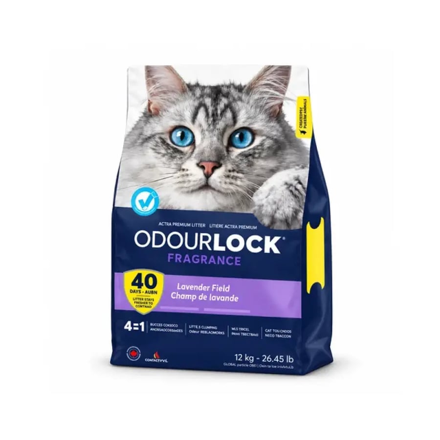 أودور لوك رمل قطط برائحة اللافندر – 12 كجم Odour Lock Lavender-Scented Cat Litter – 12 kg