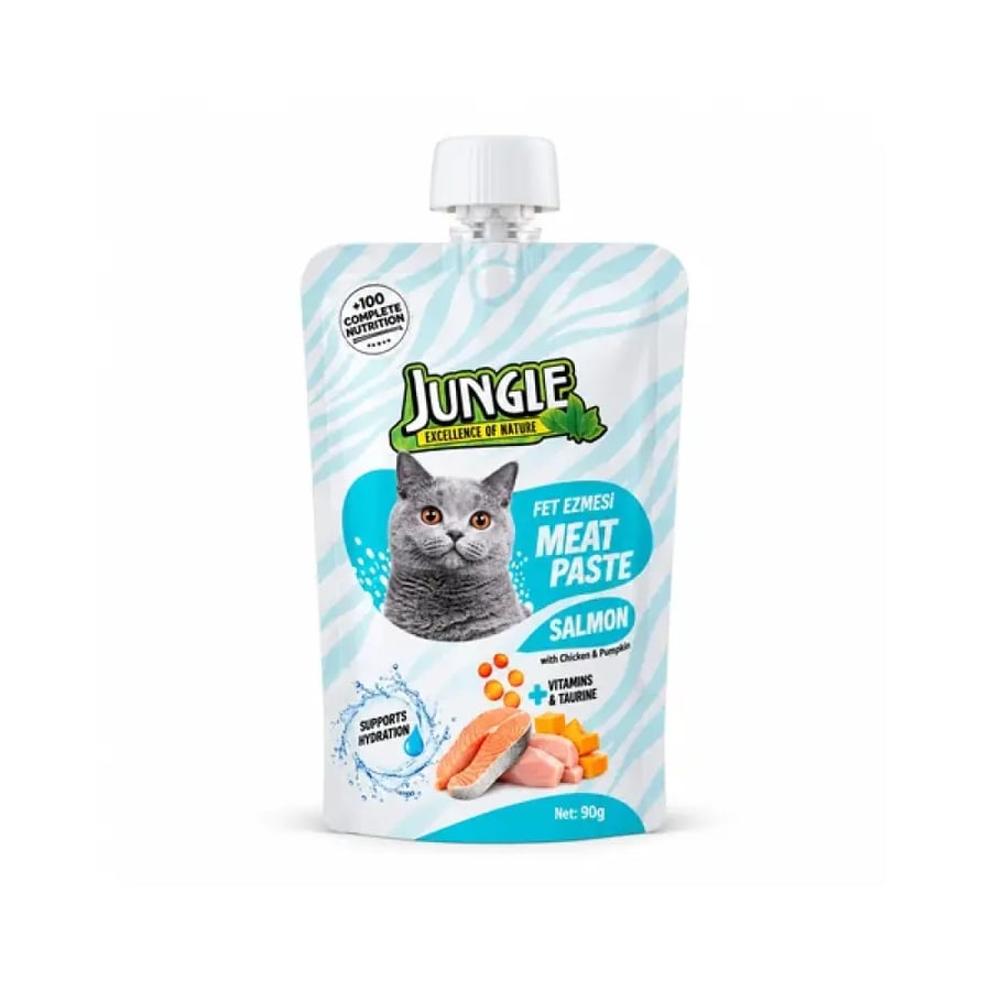 جنغل معجون للقطط بالسلمون والدجاج واليقطين 90 جم Jungle Cat Paste with Salmon, Chicken, and Pumpkin, 90g