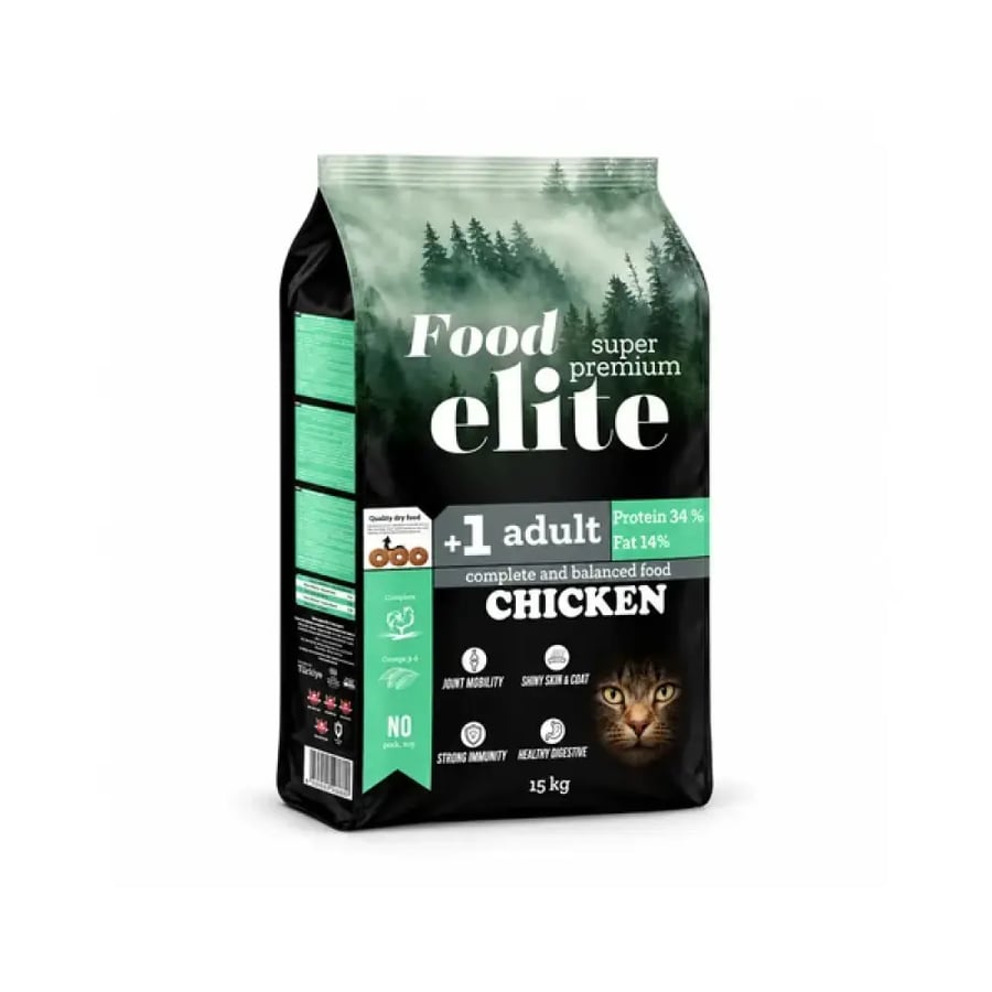 فود إليت طعام القطط البالغة بالدجاج Food Elite Adult Cat Food with Chicken