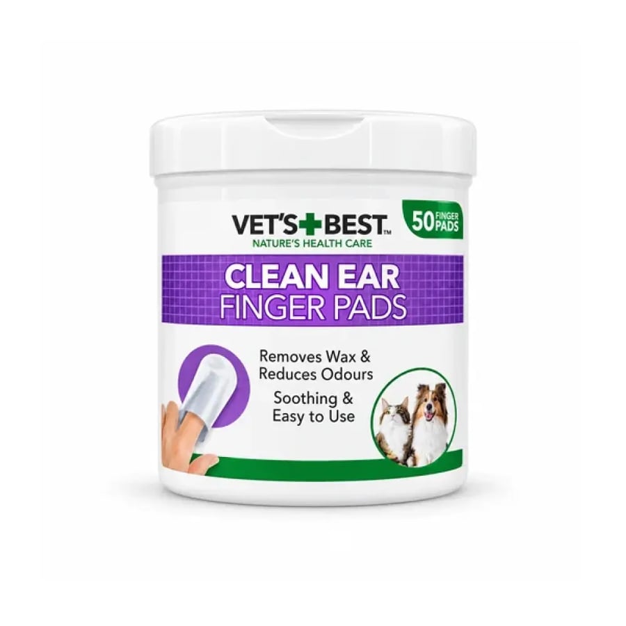فيتس بيست مناديل إصبع لتنظيف الأذن 50 قطعة Vet's Best Ear Cleaning Finger Wipes (50 Count)