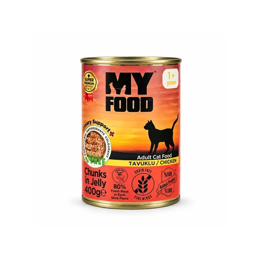 ماي فود طعام قطط بالدجاج والجيلي 400 جم   My Food Adult Cat Food Chicken Chunks in Jelly – 400g
