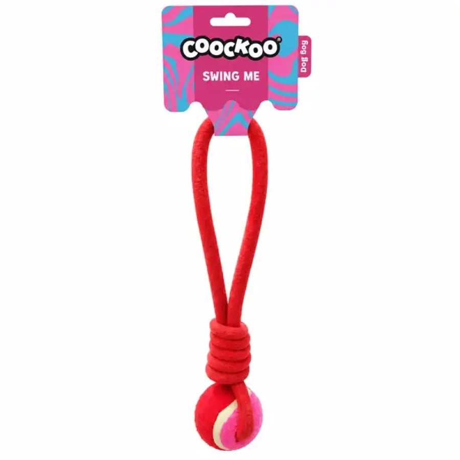 العاب كلاب كووكو سوينج مي لعبة كلاب بحبل وكرة Kooko Swing Me Dog Toy – A dog toy featuring a rope and a ball.
