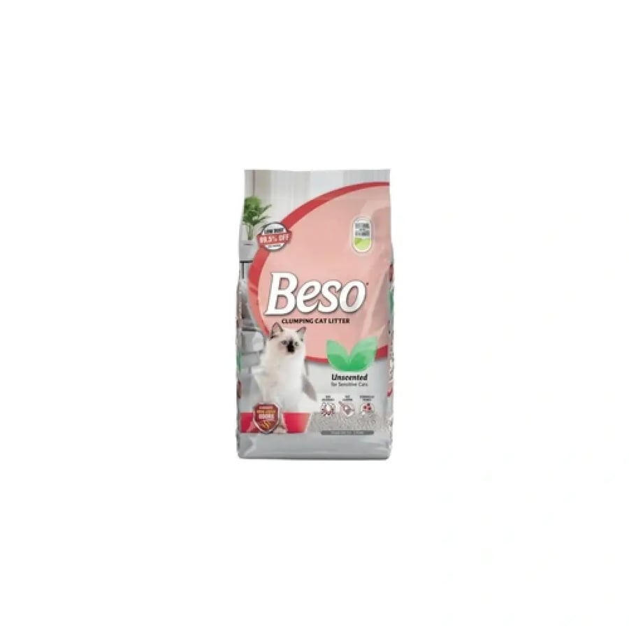 بيسو رمل قطط متكتل غير معطر للقطط الحساسة 20 كجم | Beso Unscented Clumping Cat Litter for Sensitive Cats