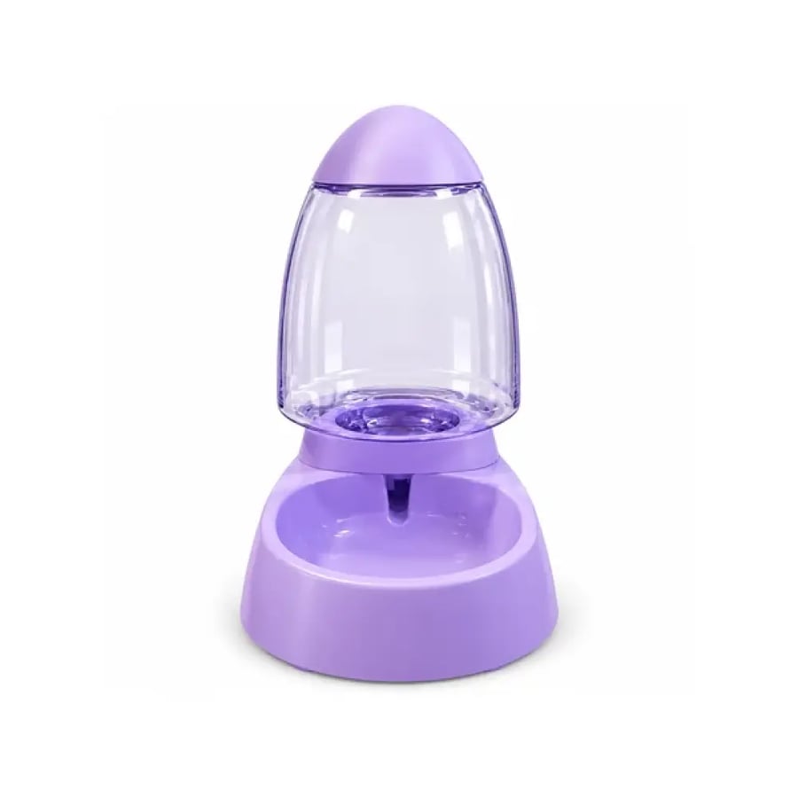 سقاية ماء للحيوانات الأليفة بخزان شفاف Pet waterer with transparent purple tank