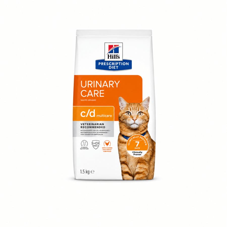 هيلز بريسكريبشن دايت c/d Multicare للعناية بالمسالك البولية للقطط بالدجاج - 1.5 كجم | Hill's Prescription Diet c/d Multicare Cat Food 1.5kg