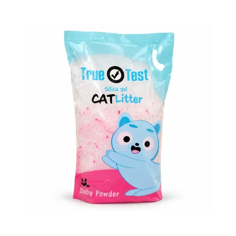 ترو تيست رمل كريستال سيليكا للقطط برائحة بودرة الأطفال True Test Silica Crystal Cat Litter – Baby Powder Scent