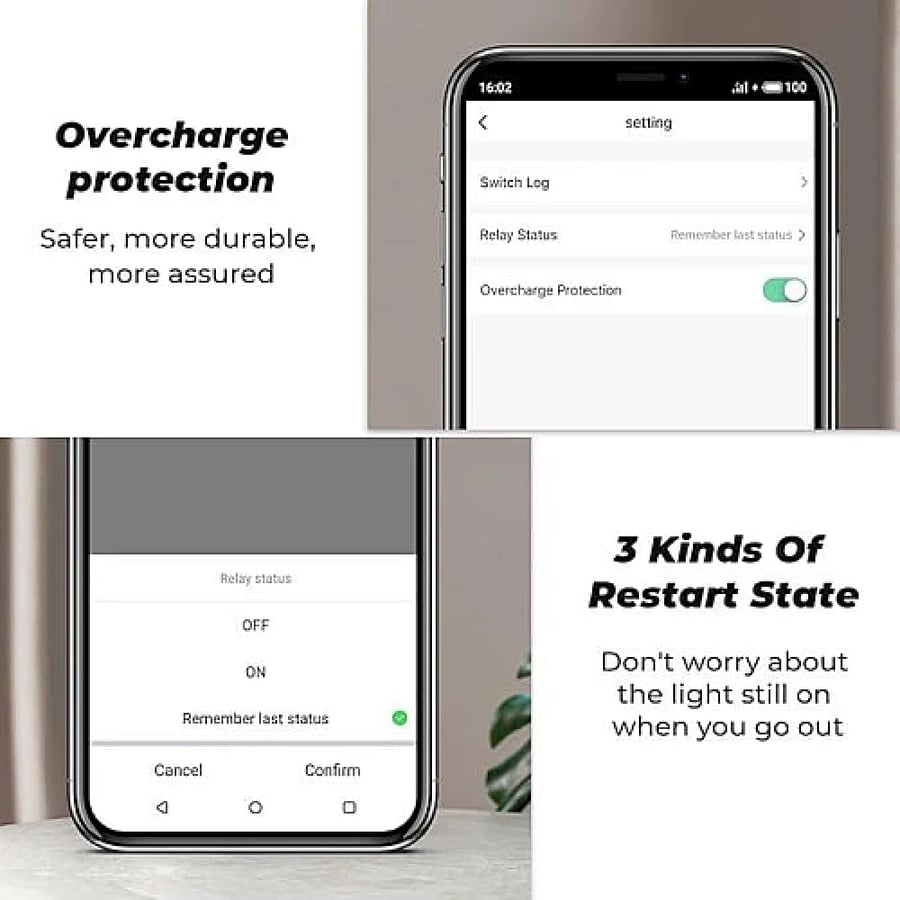 فيش ذكي ثلاثي اسود متنقل تحكم عن بعد WiFi سهل الاستخدام يعمل باللمس تحكم بالجوال متوافق مع اليكسا وجوجل هوم