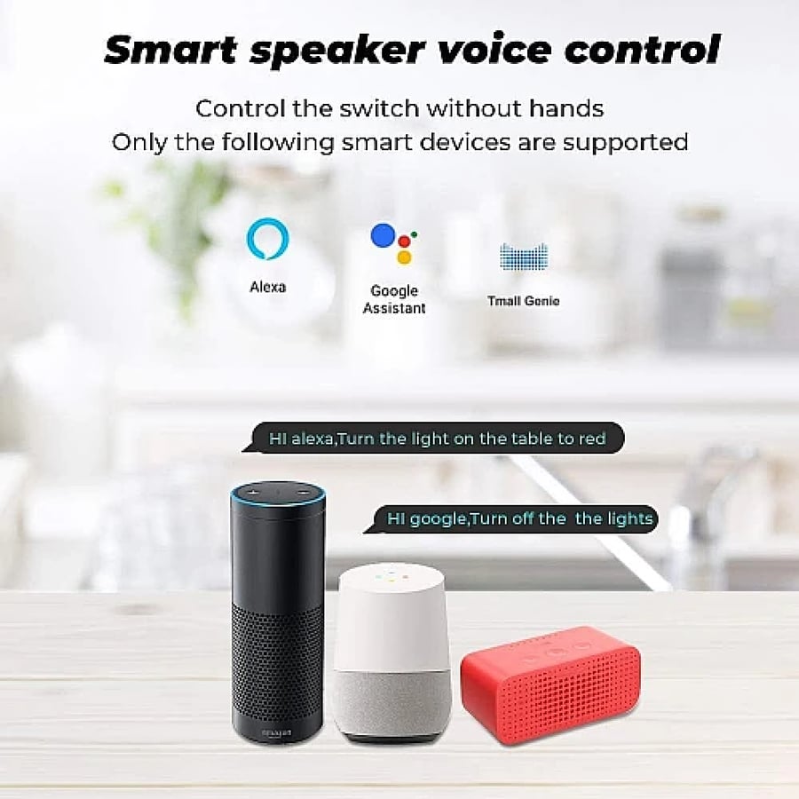 فيش ذكي ثلاثي اسود متنقل تحكم عن بعد WiFi سهل الاستخدام يعمل باللمس تحكم بالجوال متوافق مع اليكسا وجوجل هوم