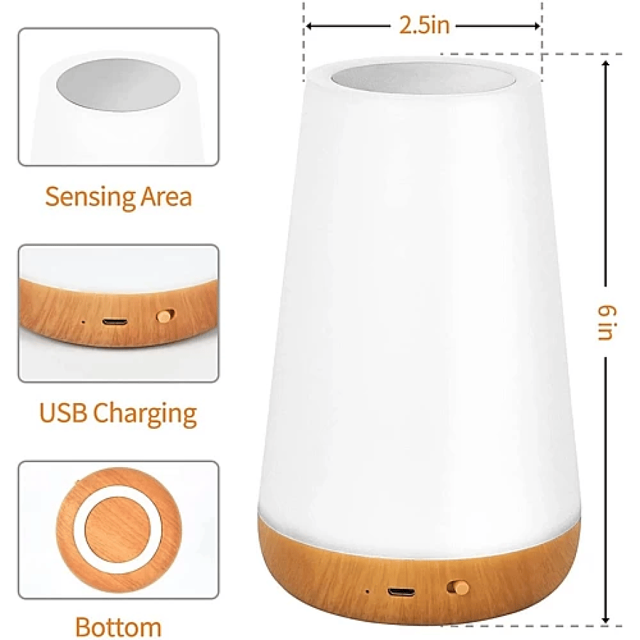 ابجورة بطارية تعمل باللمس متعددة الألوان مع منفذ USB