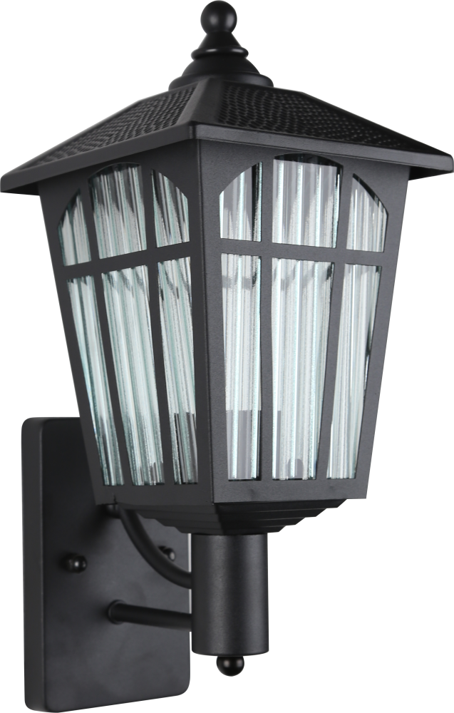 Black outdoor wall lantern