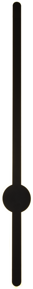 Modern black wall clock with yellow lighting color, length 150 cm