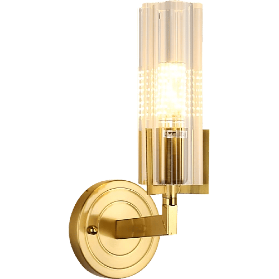 A single wall mirror with gold glass