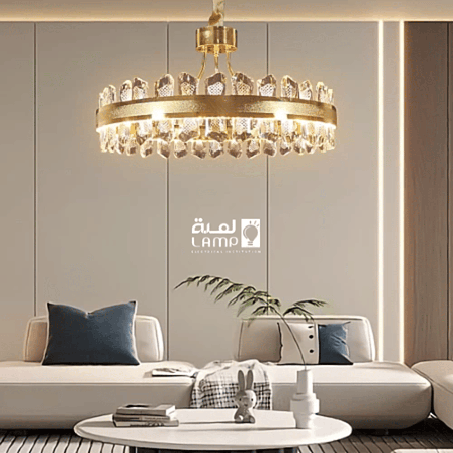 نجف مودرن ذهبي 3 اضاءات 48 واط قطر 60 سم