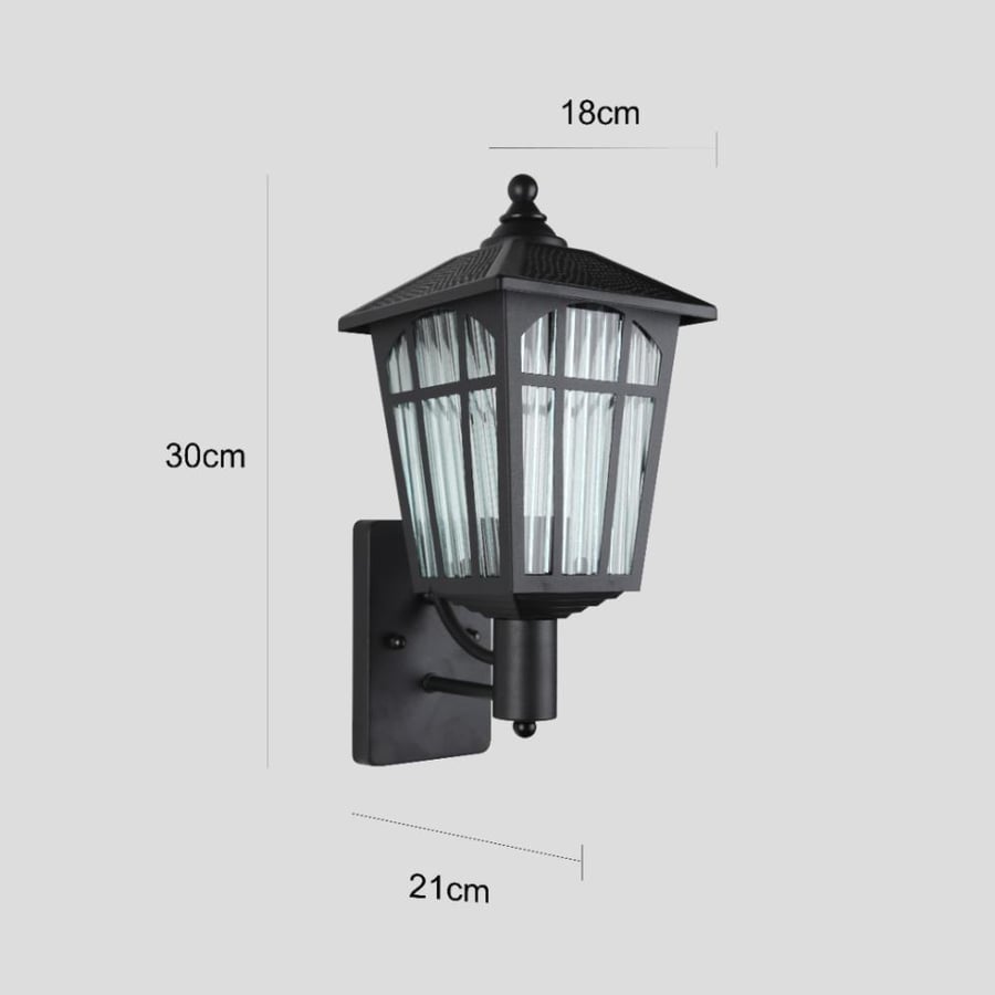 Black outdoor wall lantern