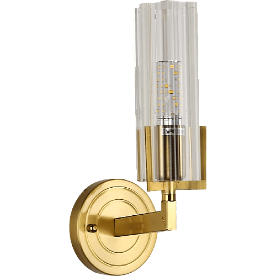 A single wall mirror with gold glass